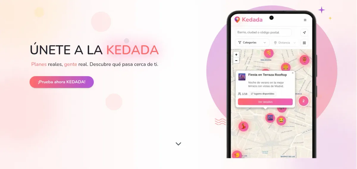 KEDADA — Plataforma social para planes presenciales - imagen 1