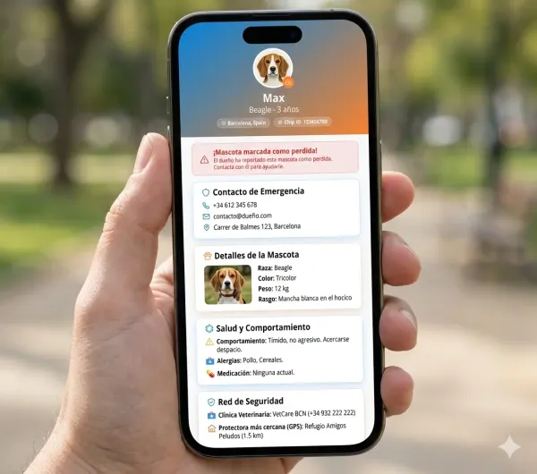 Screenshot of TagMyPet — Etiquetas inteligentes NFC para mascotas project - Diseño 3D (hover)