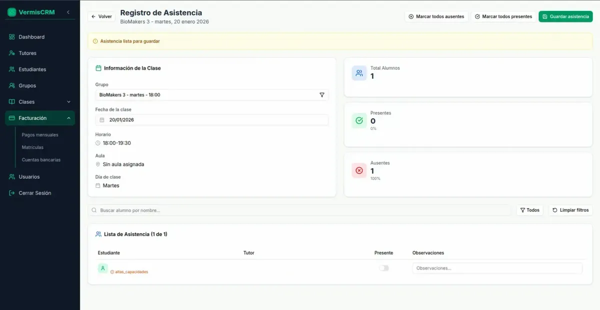 CRM interno para academia de robótica — Vermislab - imagen 1